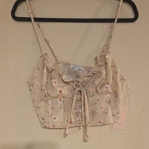 Floral Beige Crop Top
